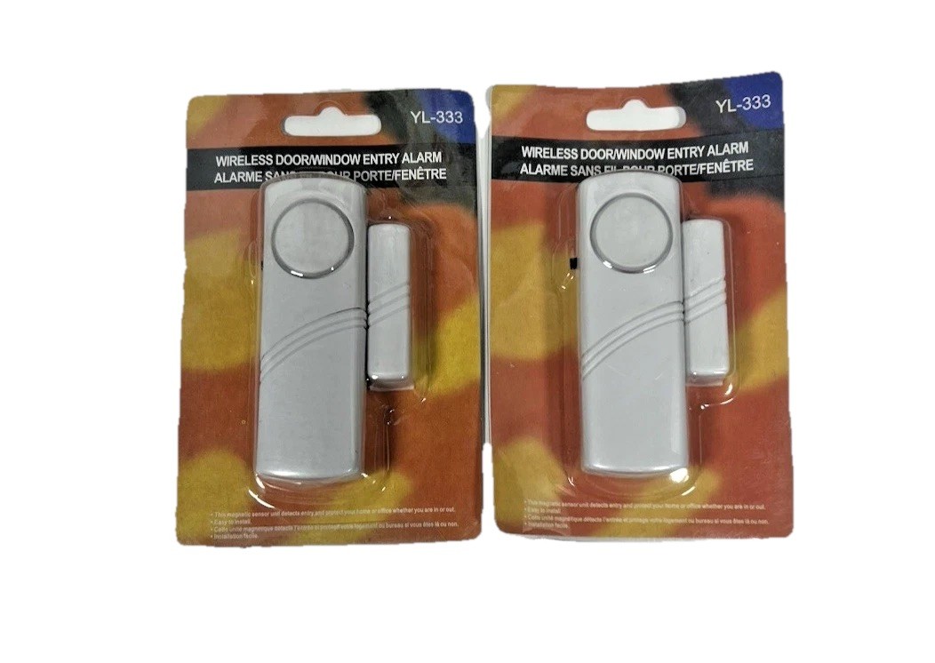 Wireless Door/Window Entry Alarm Battery Operated YL-333  NEW!  Lot of 2