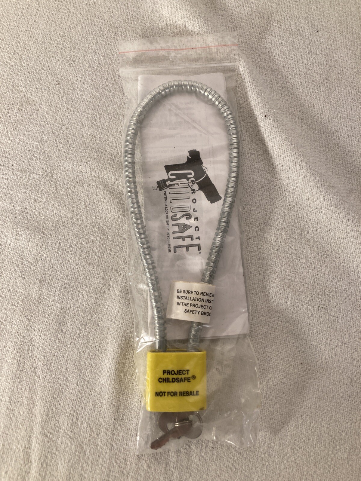 Project Child Safe Cable Gun Lock with 2 Keys New in Original Package