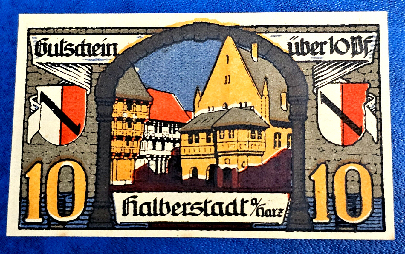 HALBERSTADT NOTGELD 10 PFENNIG 1920 EMERGENCY MONEY GERMANY BANKNOTE (32271)