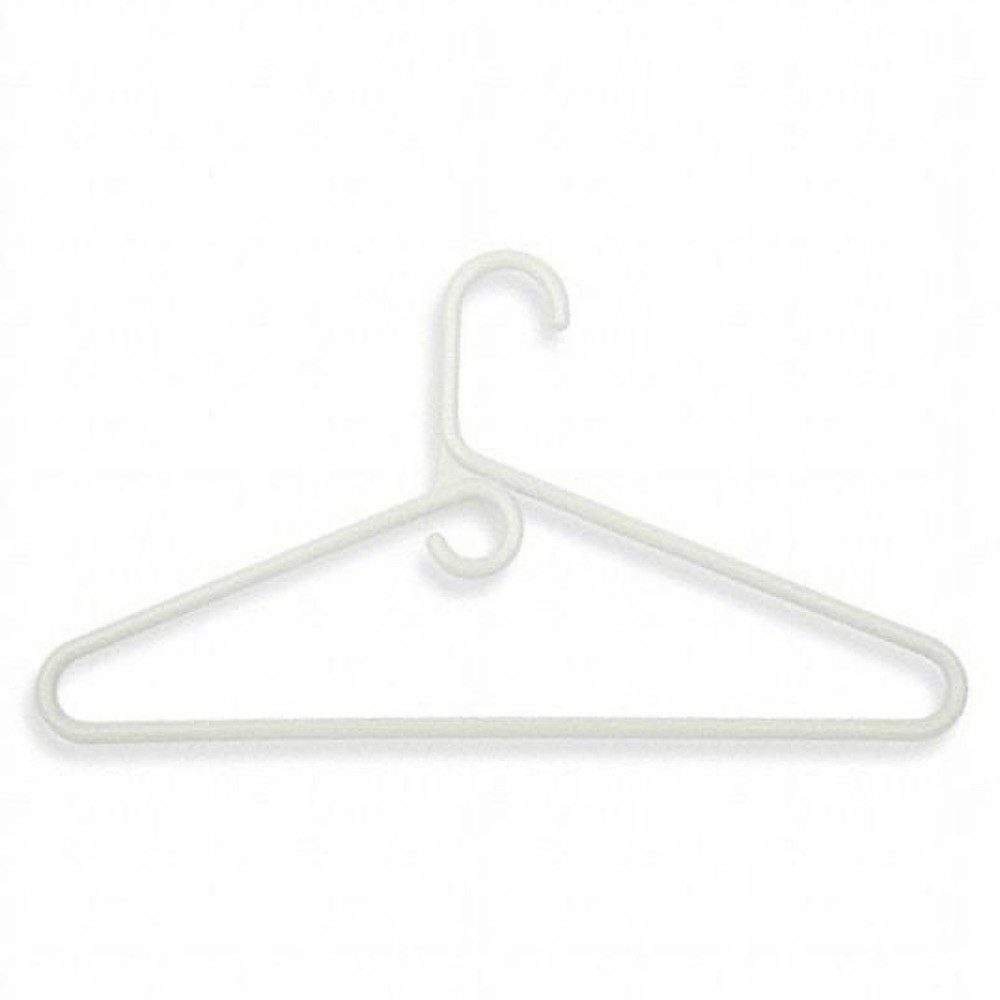 (5 pack) White Heavyweight Plastic Clothes Hangers, 9-Count - Strong Support