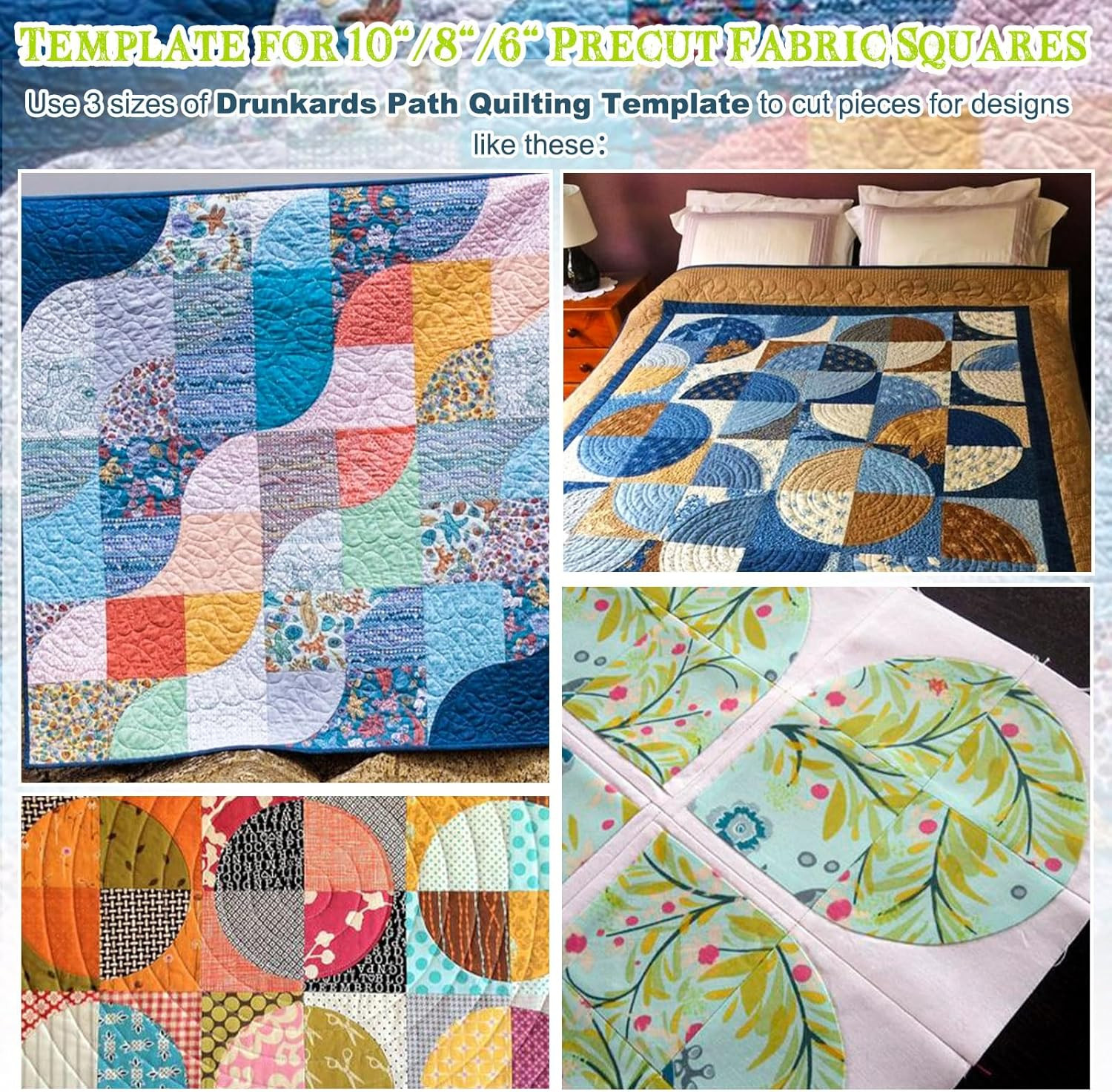 3 Set Drunkards Path Quilting Templates Large Quilting Rulers and Templates for