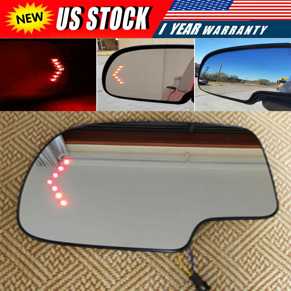 Mirror Glass Heated Turn Signal Driver Side LH for 2003-2007 Chevy GMC Cadillac