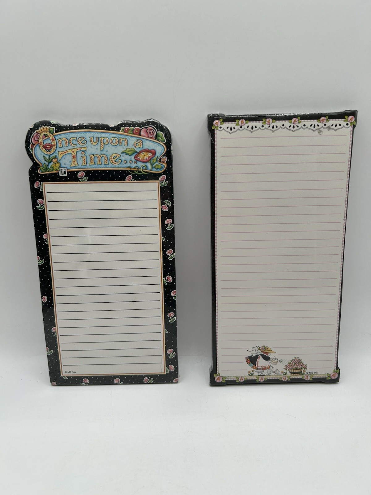 Mary Engelbreit Magnetic Memo List Pad Set of 2 Girl Flowers Once Upon a Time