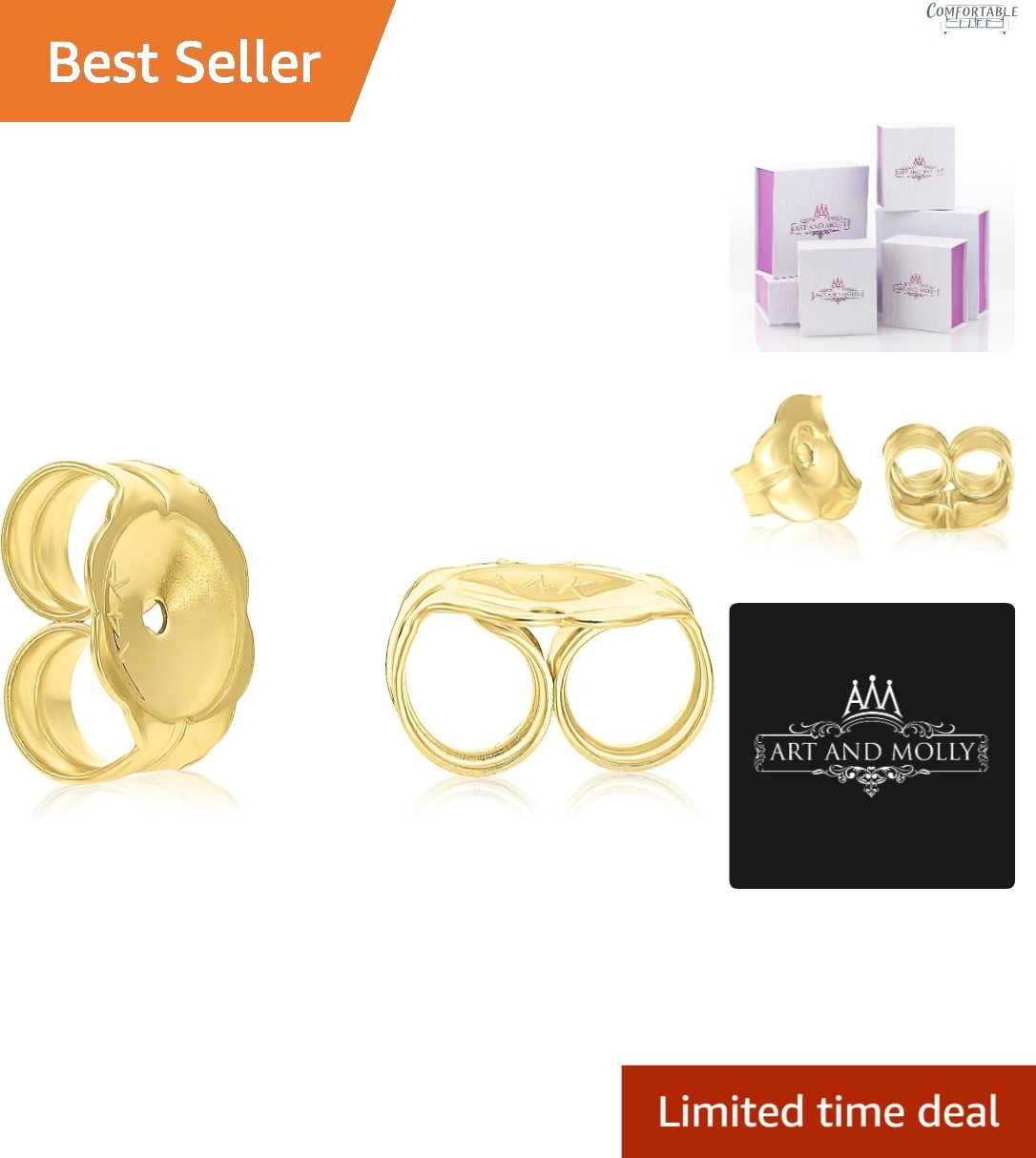 Elegant 14k Yellow Gold Earring Back Replacement Nut – Secure Friction Fit