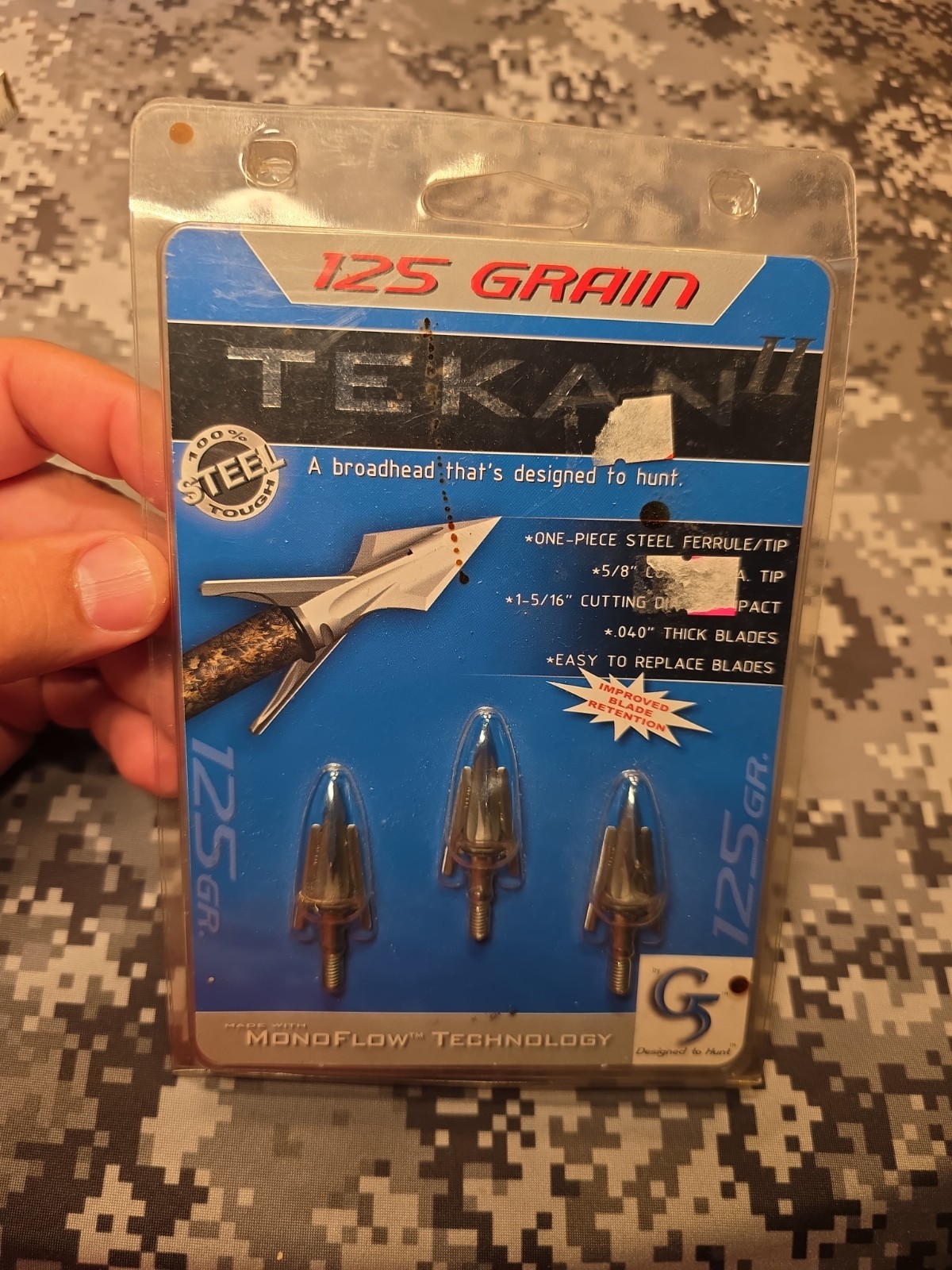 3 G5 TEKAN II ONE PIECE STEEL FERRULE SCREW IN 125 GRAIN MECHANICAL BROADHEADS