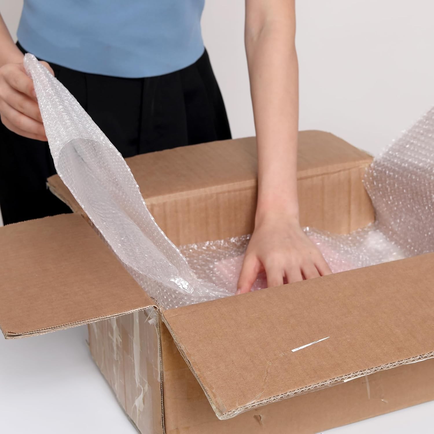 2 Pack 12 Inch x 100 ft Eco-Friendly Bubble Packing Wrap for Shipping & Moving