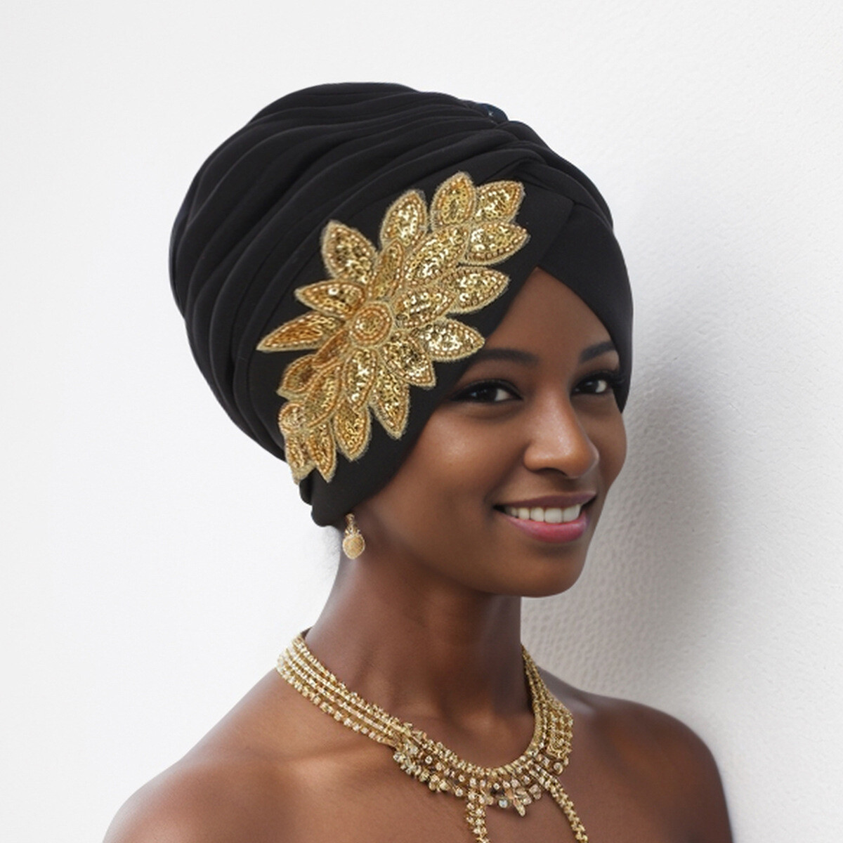 African Nigerian Aso Oke Headwear Headtie Cap Women Muslim Head Wrap Hat Bonnet