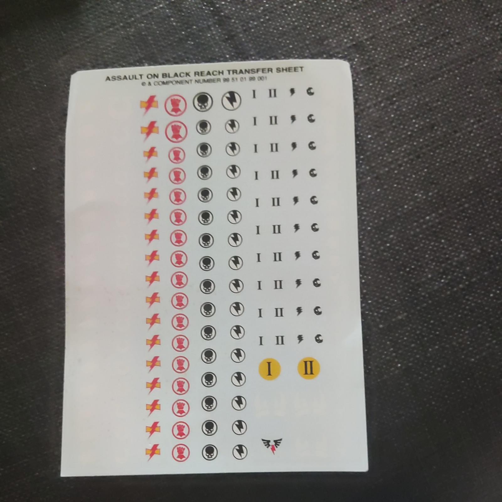 Warhammer 40K Assault on Black Reach Transfer Decal Sheet