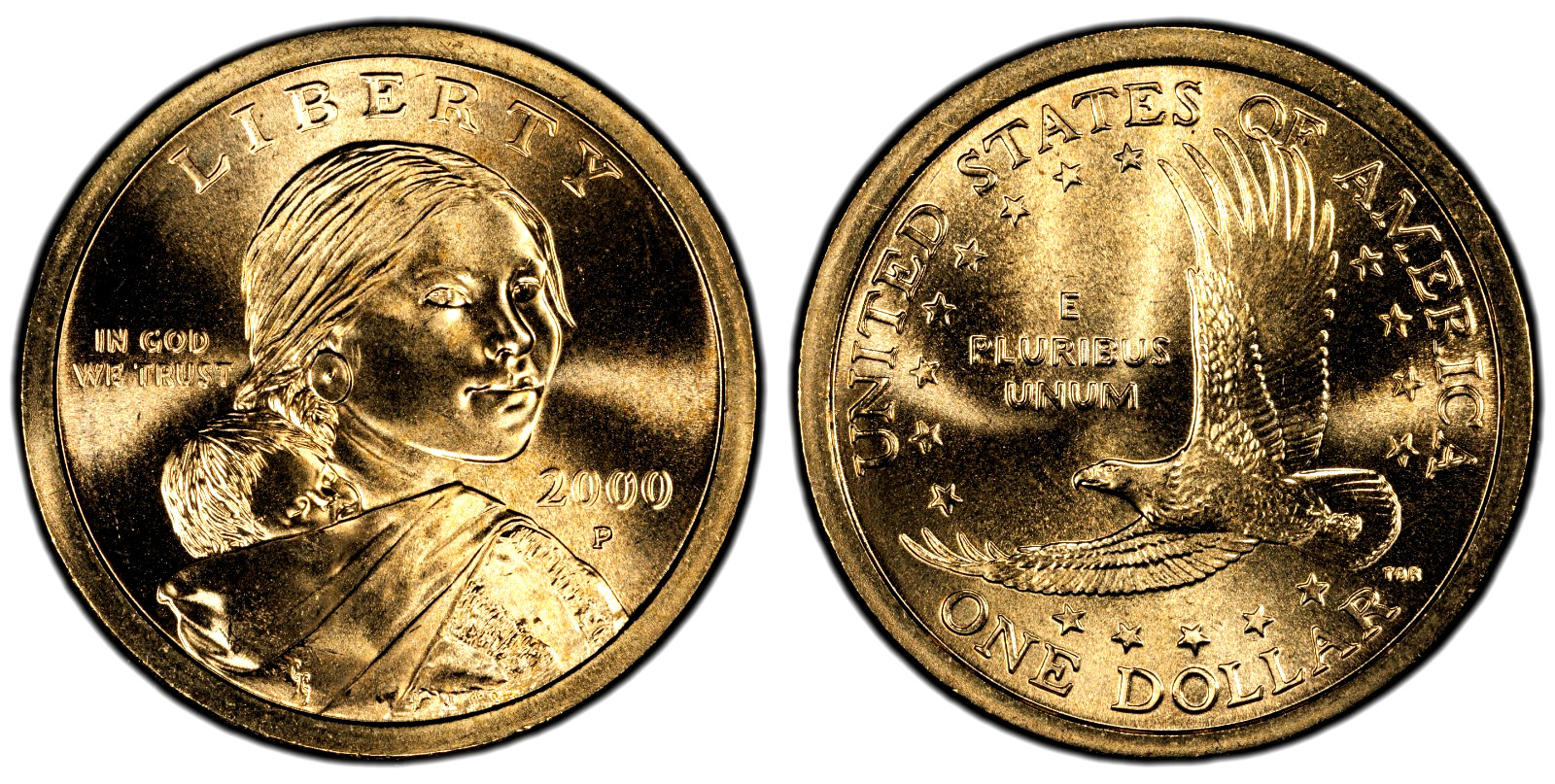 2000 P  D SACAGAWEA NATIVE AMERICAN DOLLARS CHOICE BU