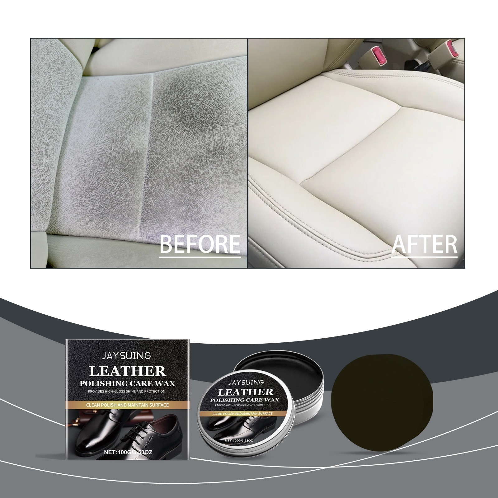 Leather polishing and care wax