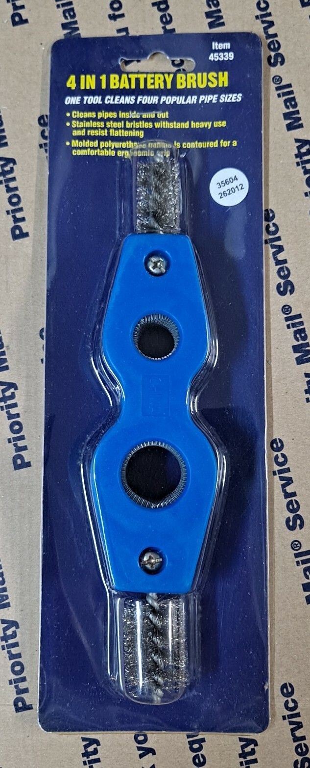 4-IN-1 Battery Brush Terminal Cleaner 7/8" & 5/8" Inner and outer brushes