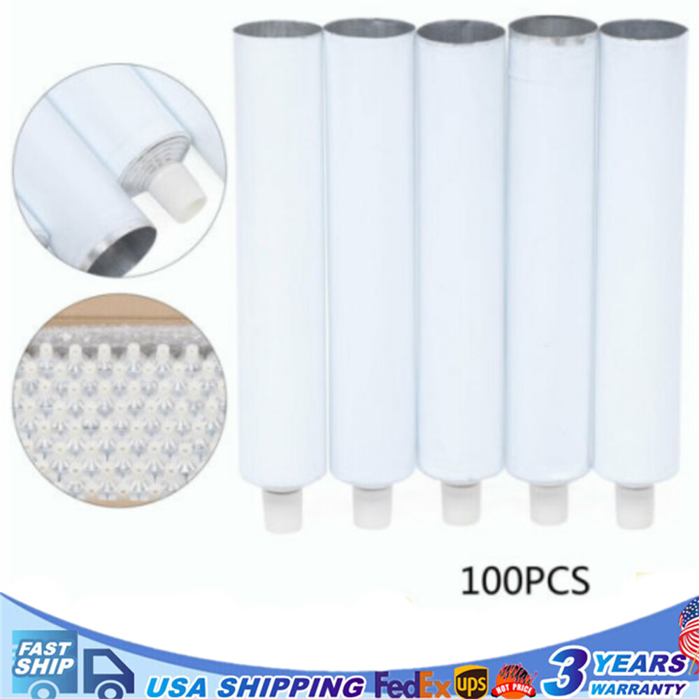 100 Pcs 100ml Empty Unsealed Toothpaste Tubes Needle Cap Full Box Aluminum USA