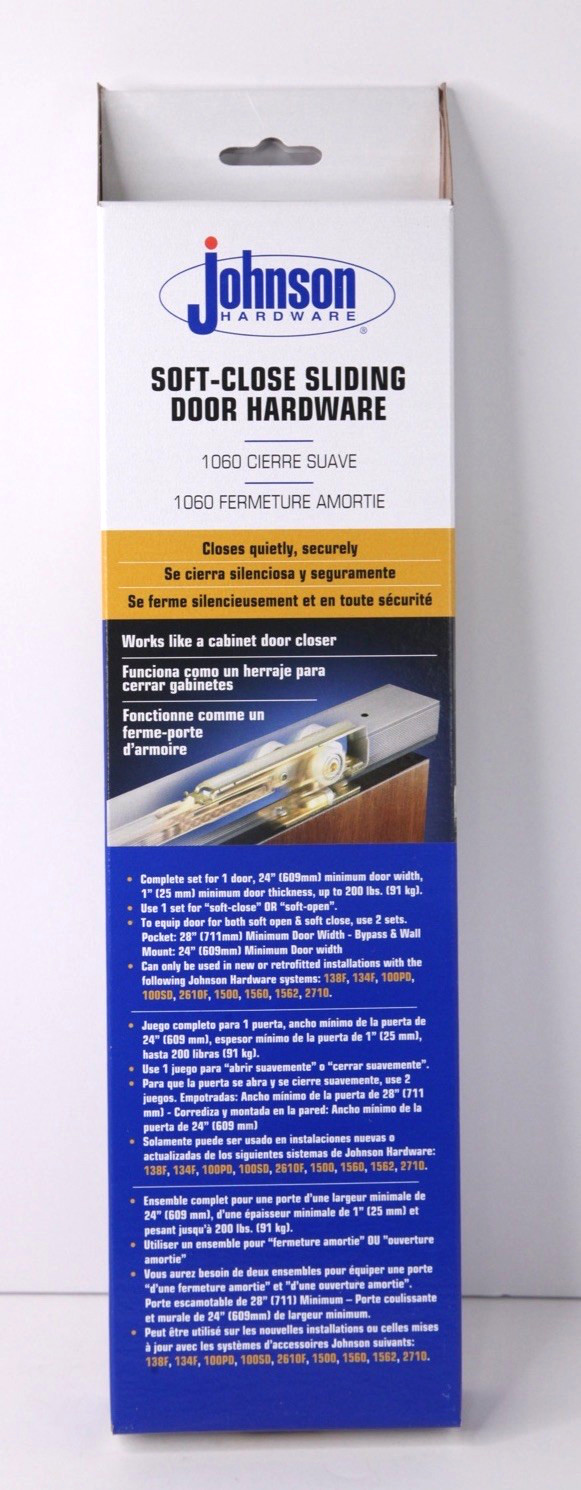 JOHNSON HARDWARE 1060 SOFT - CLOSE SLIDING DOOR HARDWARE HANGER