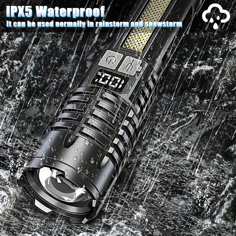 990000000Lumen Super Bright LED Tactical Flashlights Rechargeable LED Work Light
