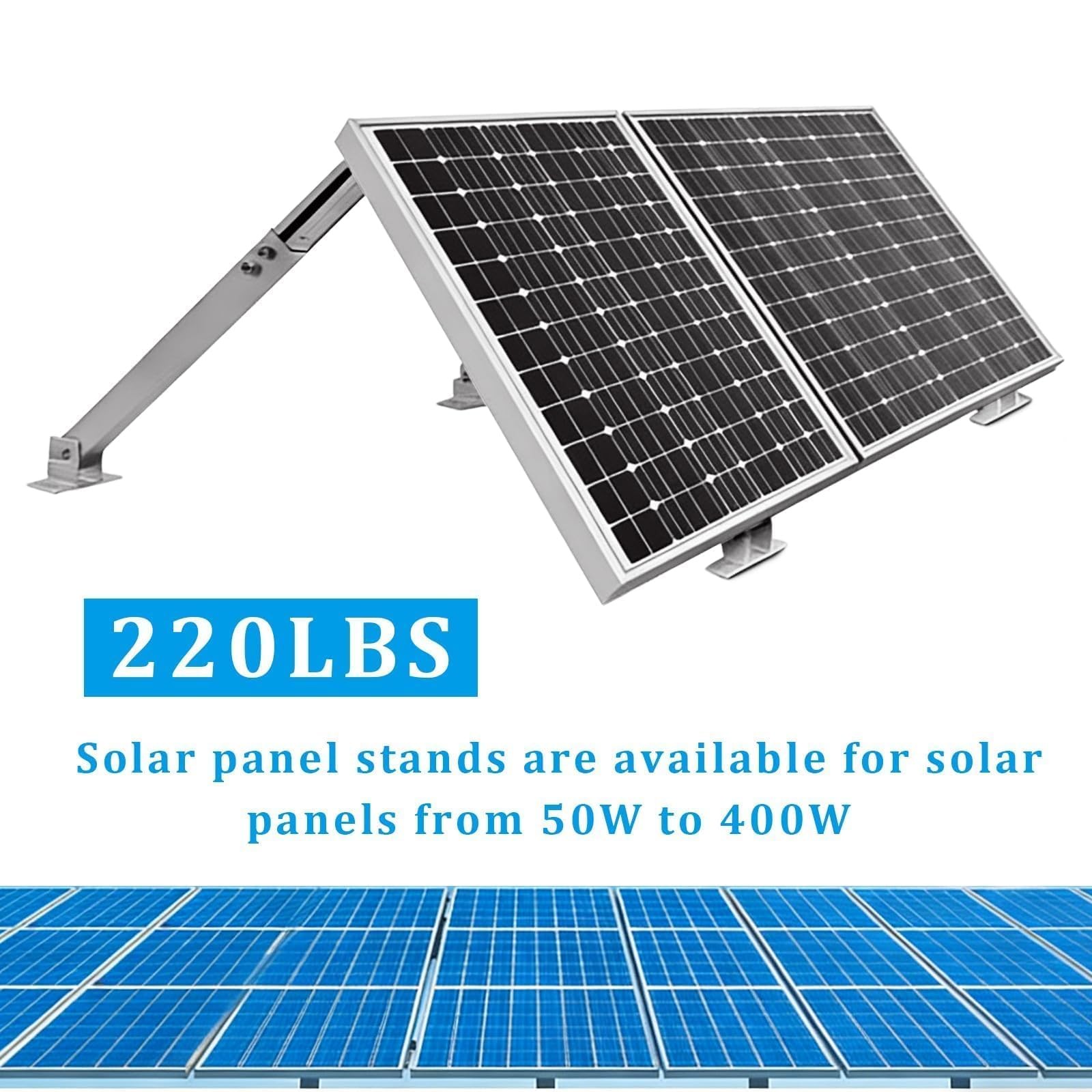 Oungy 2 Set Adjustable Solar Panel Tilt Mount Bracket Aluminum Alloy Solar