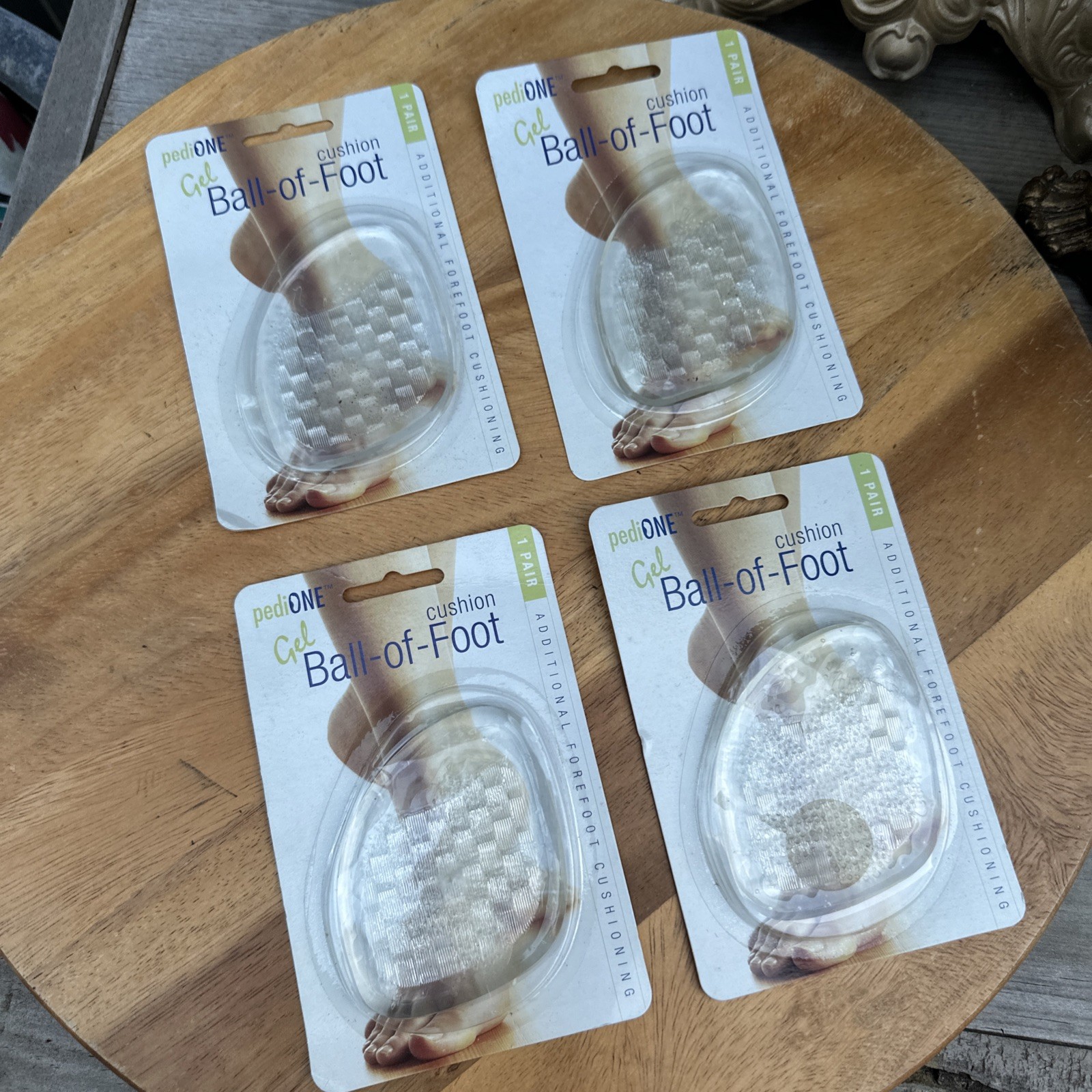 NWOT Lot Of FOUR PAIRS PediOne Gel Ball-of-Foot Shoe Sandal Cushions