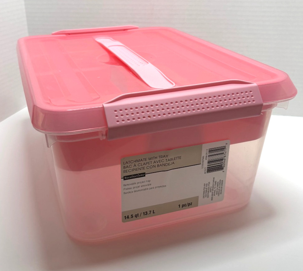 RECOLLECTIONS Latchmate Craft Storage Container w/ Removable Tray--NEW
