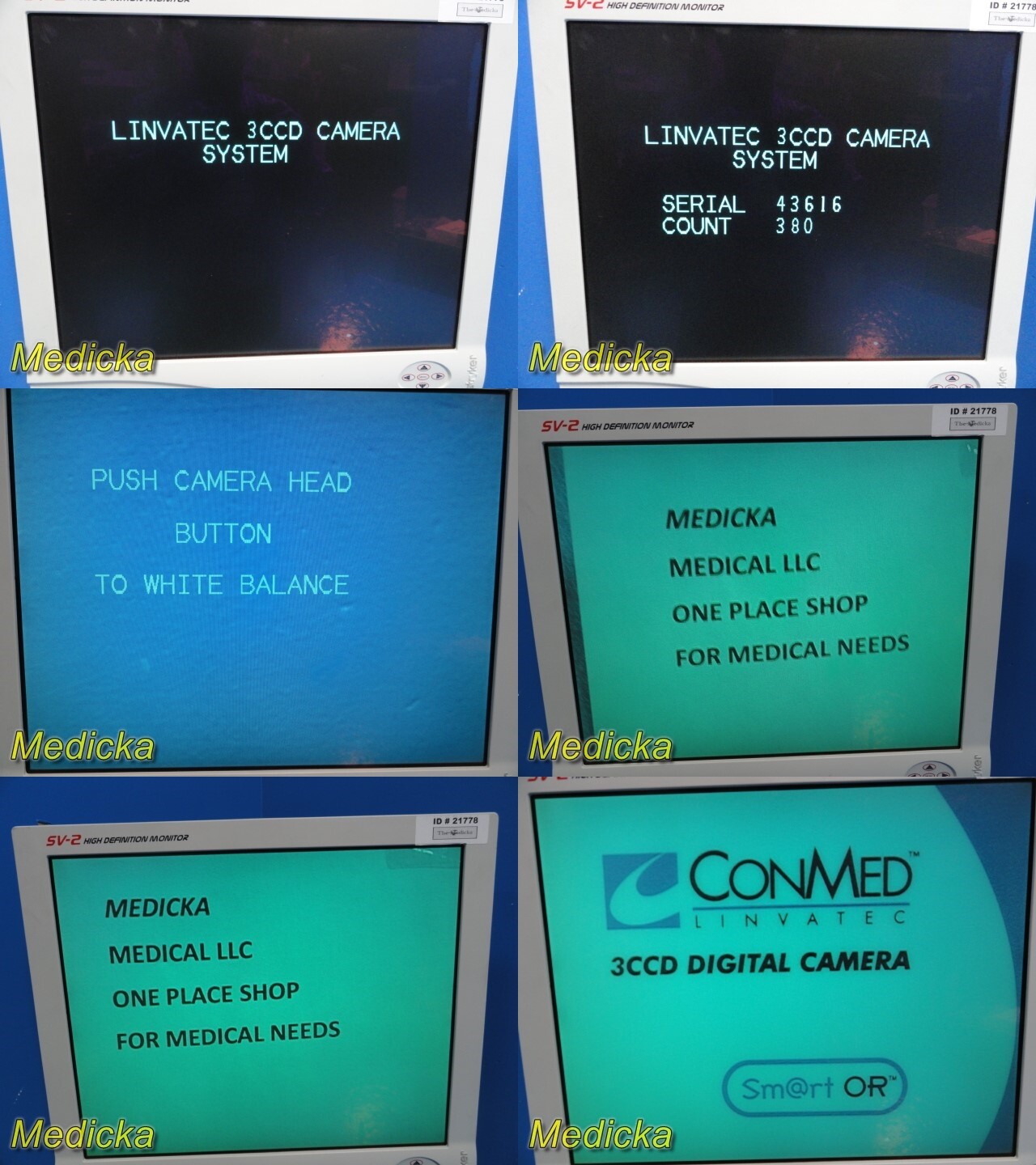 Linvatec Conmed IM3330 3CCD Endoscopy Camera Head W/ Coupler ~ 24069