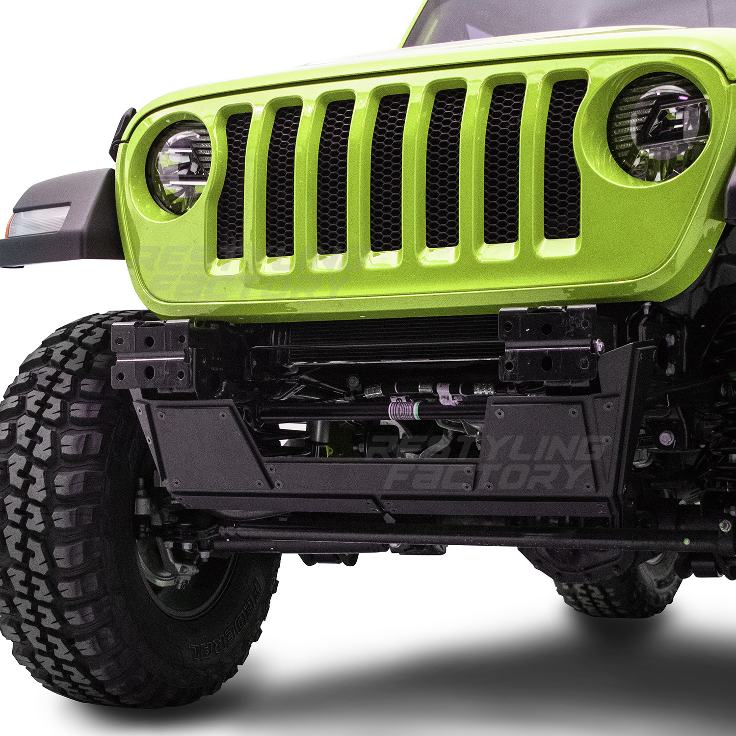 Black Front Bumper Heavy Duty Skid Plate Double Plate for 18-25 Jeep JL Wrangler