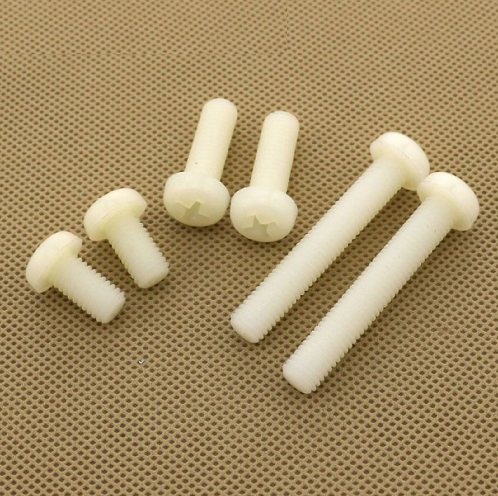 US Stock 50pcs M3 x 12mm Nylon screws round Phillips pan head screws White