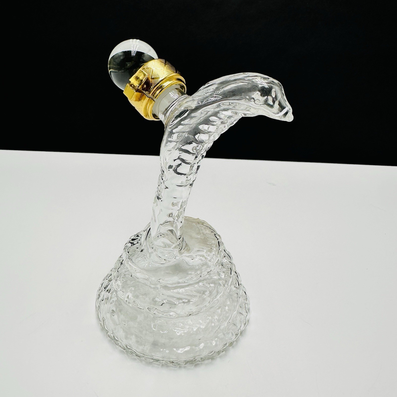 Emperor Napoleon Brandy XO Clear Glass Empty Snake/Cobra Shape Bottle