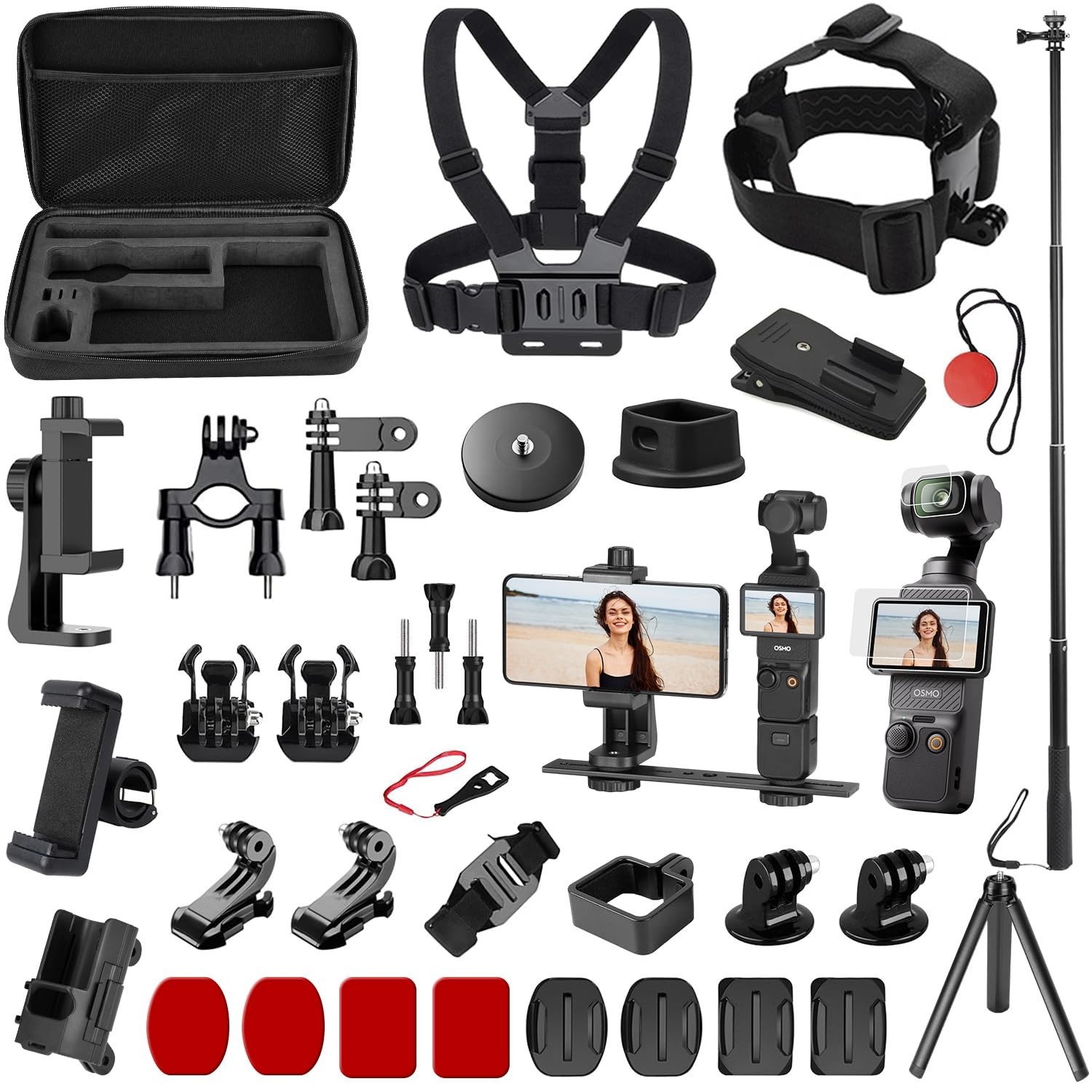 OSMO Pocket 3 Accessories Kit - 2-in-1 Stand, Hard Shell Case, Tripod & More
