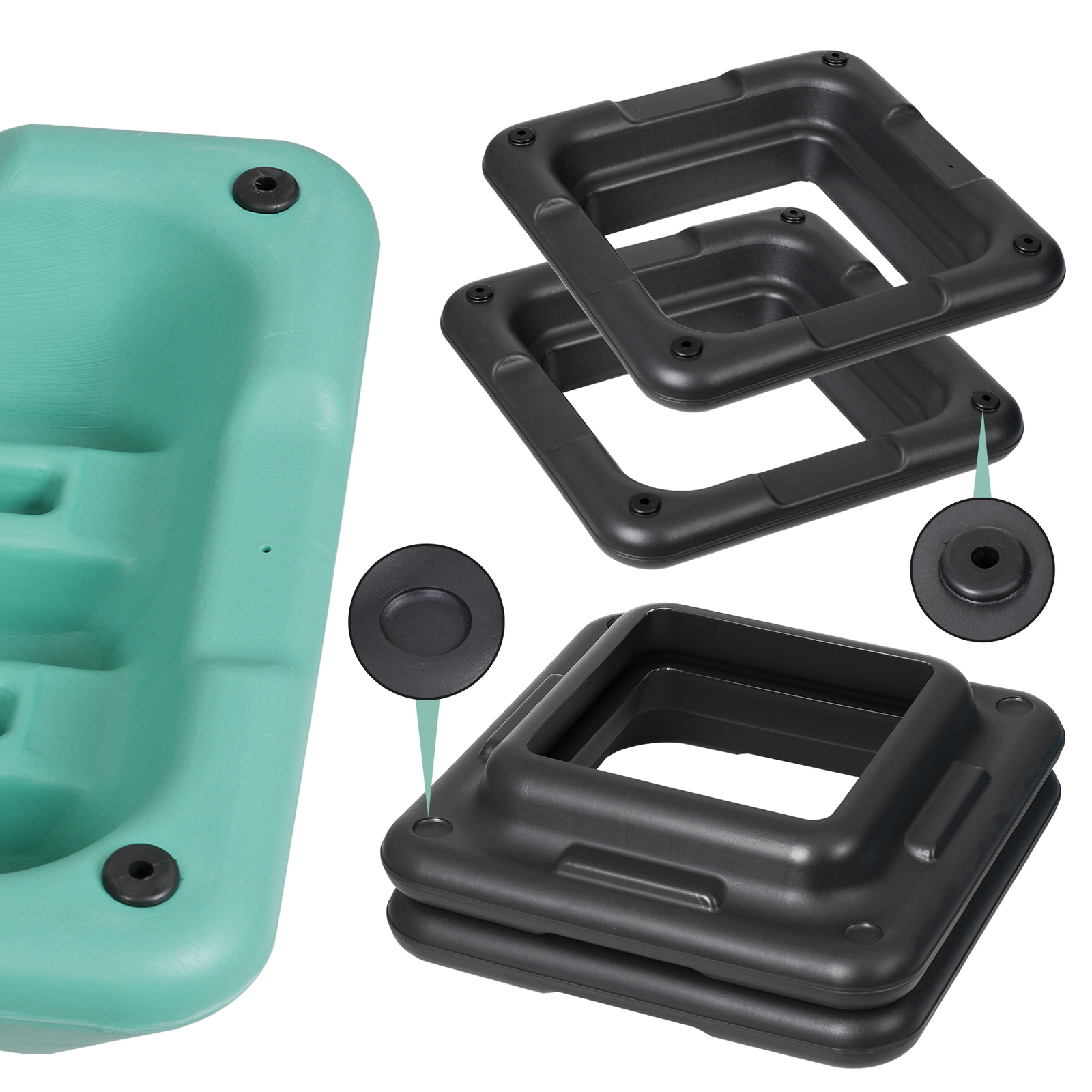 16" Adjustable Aerobic Stepper Exercise Workout Step Platform with 4 Riser Green
