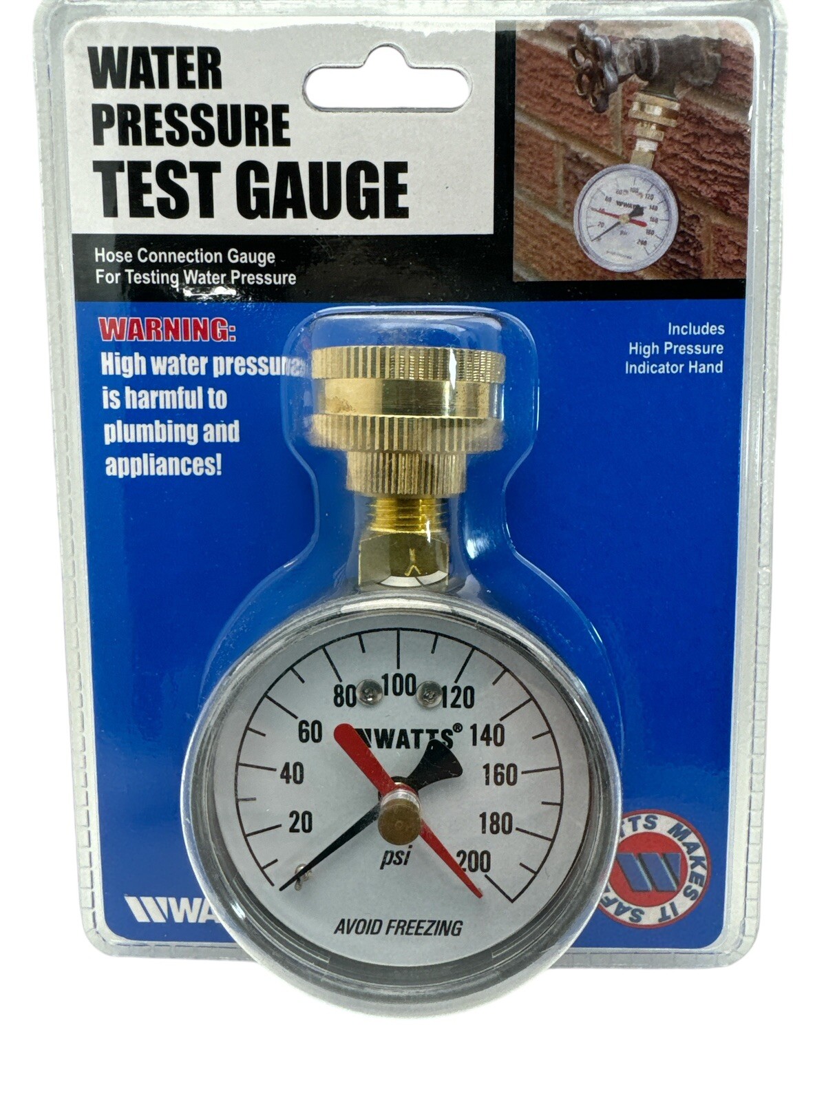 Water Pressure Test Gauge Model IWTG Watts 0950200 NEW