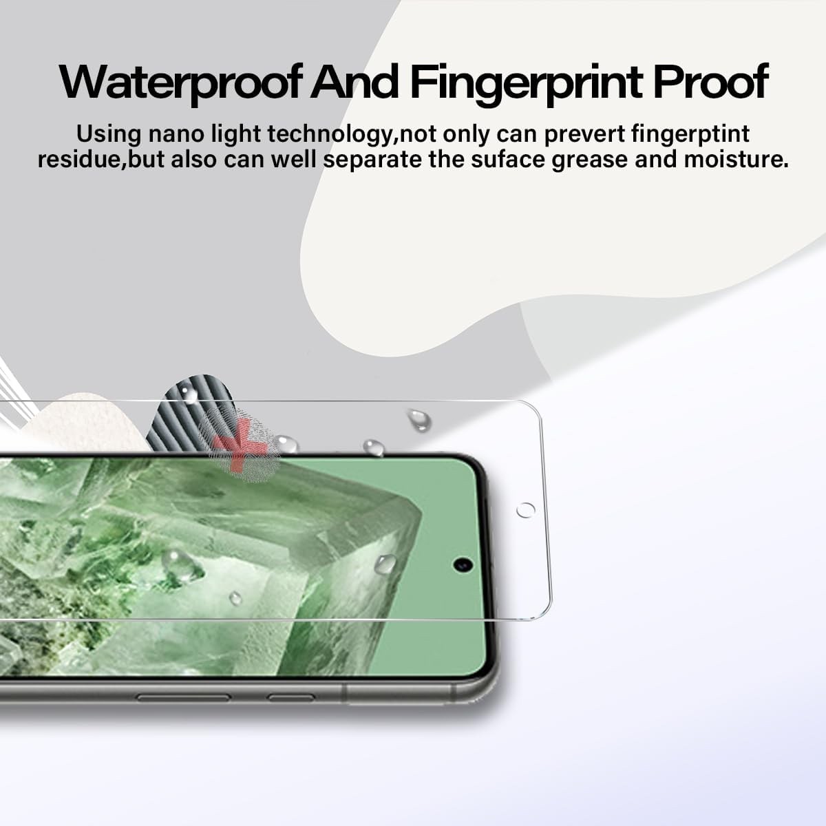 Pixel 8 Tempered Glass Screen Protector + Camera Lens Protector [ 2 + 2 Pack ][F