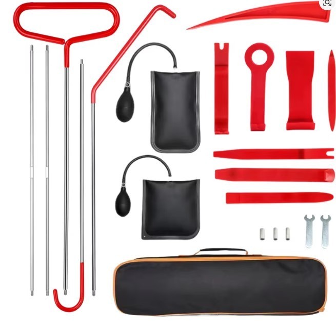 21/18PCS Car Door Opening Tool Kit Inflatable Air Pump Long Reach Tools
