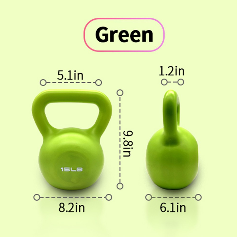 15lbs Wide Grip Kettlebell Vinyl Coated for Women Home Strength Training Workout