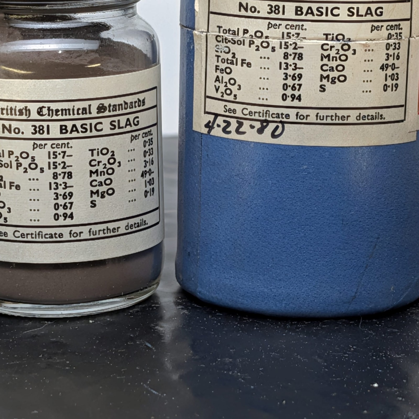 British Chemical Standards 381 Basic Slag Reference Material Full Bottle âï¸