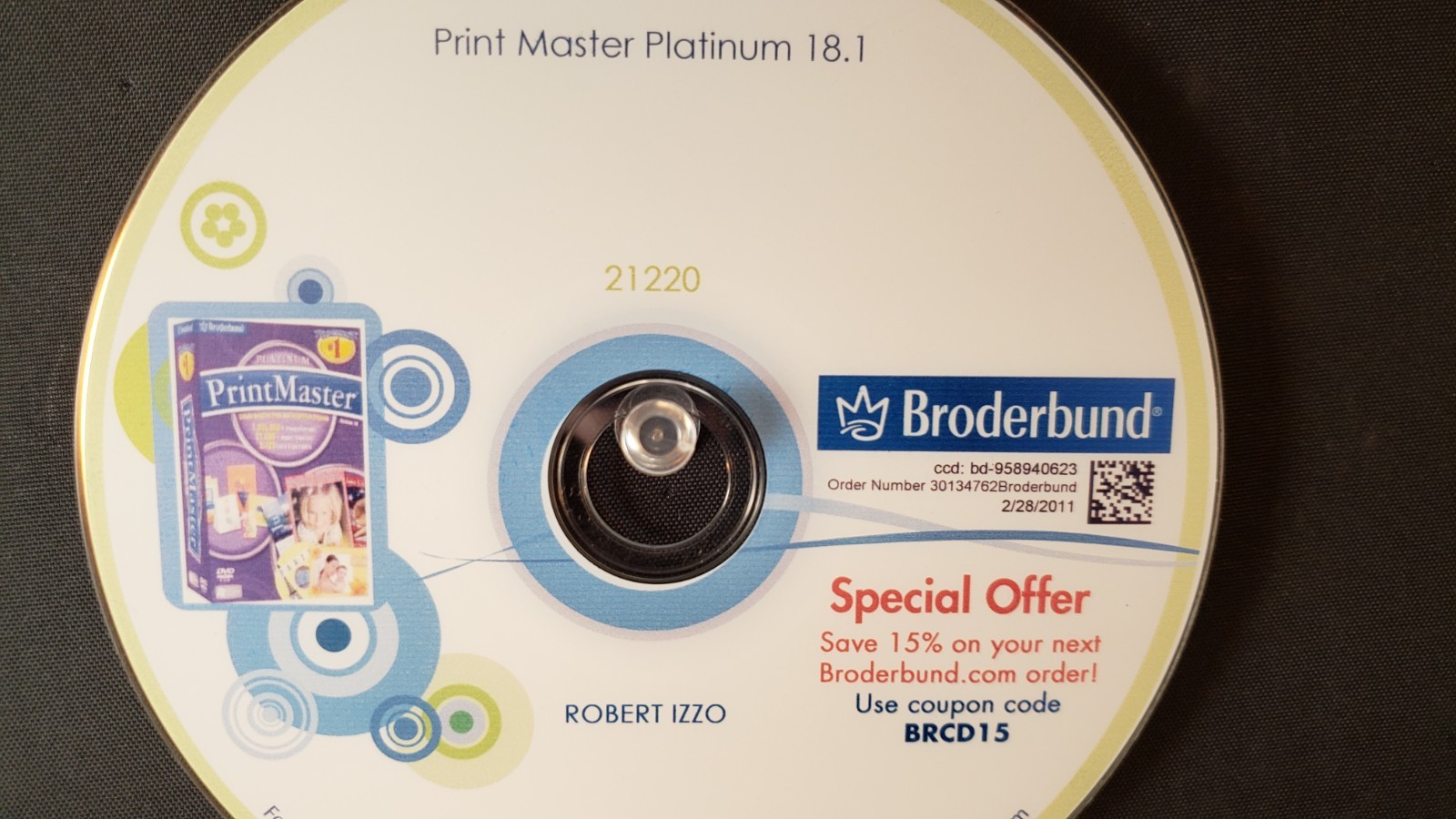 Vintage: "SPECIAL OFFER" PRINT MASTER PLATINUM 18.1 Disk PC COMPUTER SOFTWARE