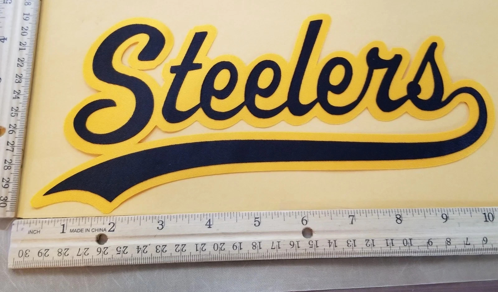 HUGE STEELERS IRON-ON PATCH - 4.5" x 10"  MANY COLORS AVAILABLE!!