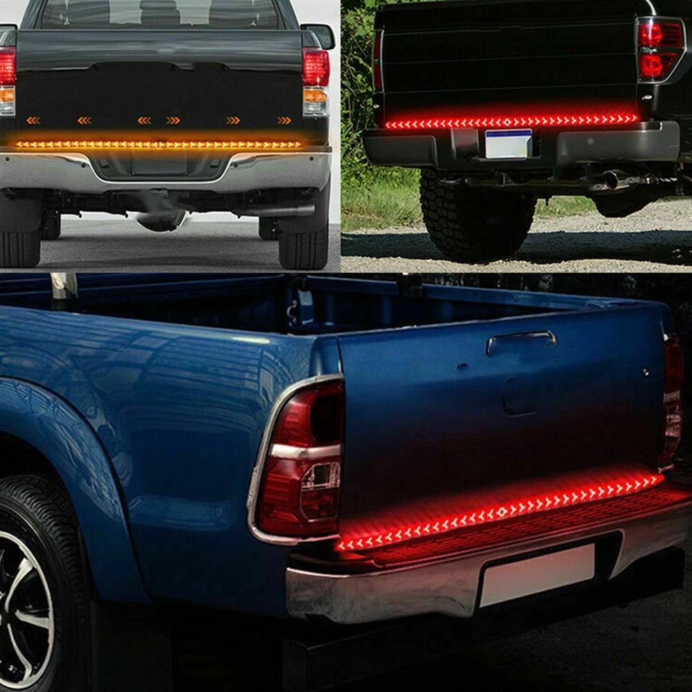 LED Tailgate Light Bar 60" Triple Row 5-Function Strip for Pickup Trailer SUV