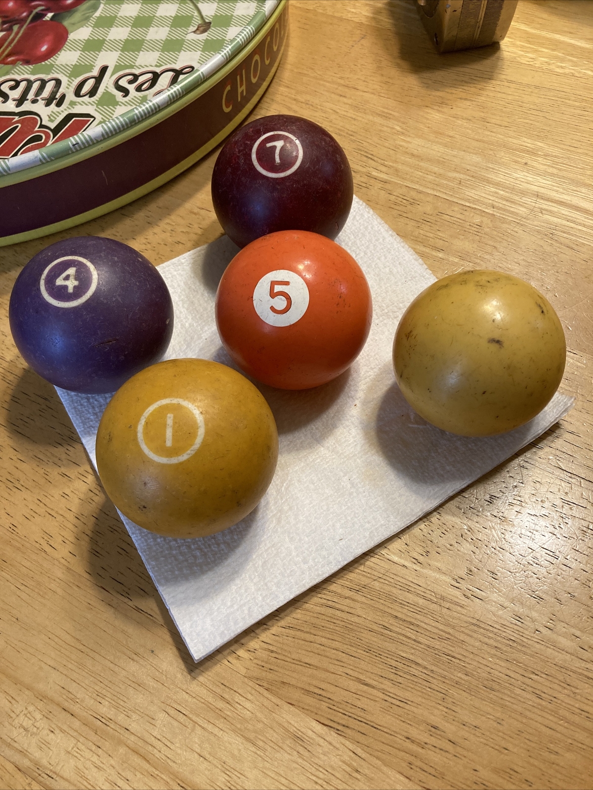 #1 #4 #5 #7 Cue Ball Pool Billiards Ball Vintage 2 1/4”