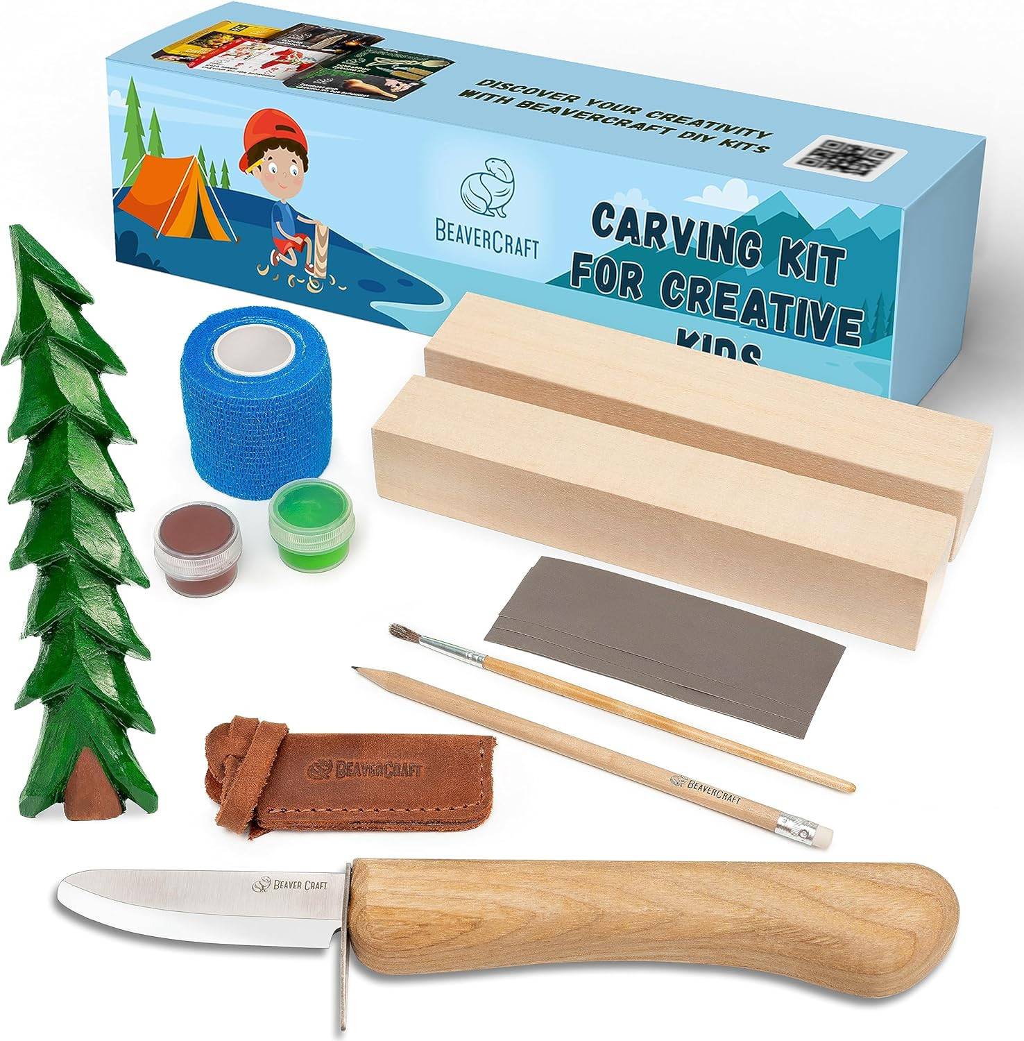 Wood Carving Kit for Kids DIY 08 - Whittling Kit for Beginners - Hobby Kits for