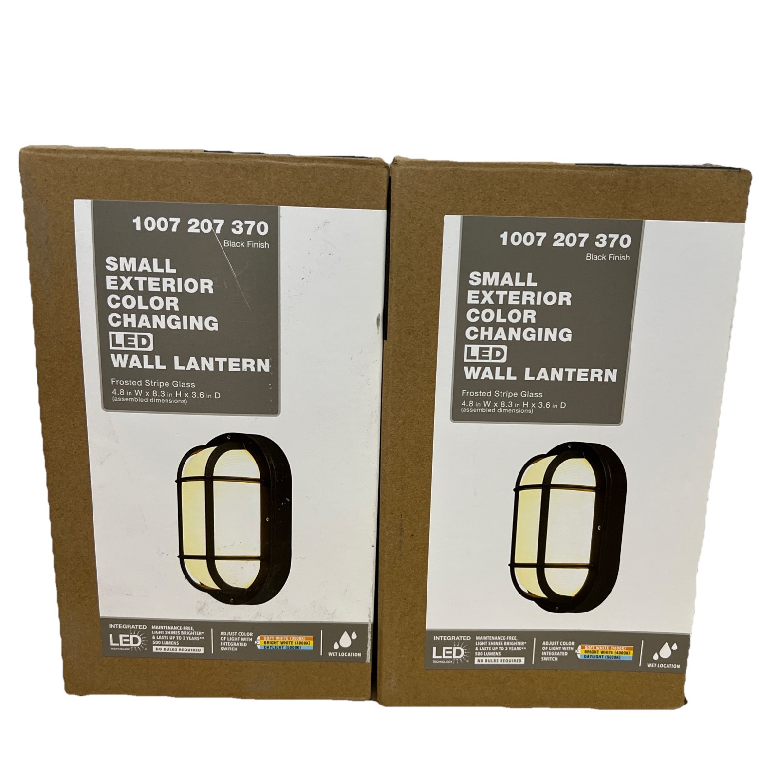 2 Pack LED Technology Integrated LED Outdoor Bulkhead Light Black 1007 207 370