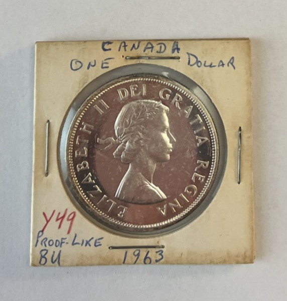 1963 Canada 1 Dollar 80% Silver Coin BU Proof Like Queen Elizabeth II (MM00192)