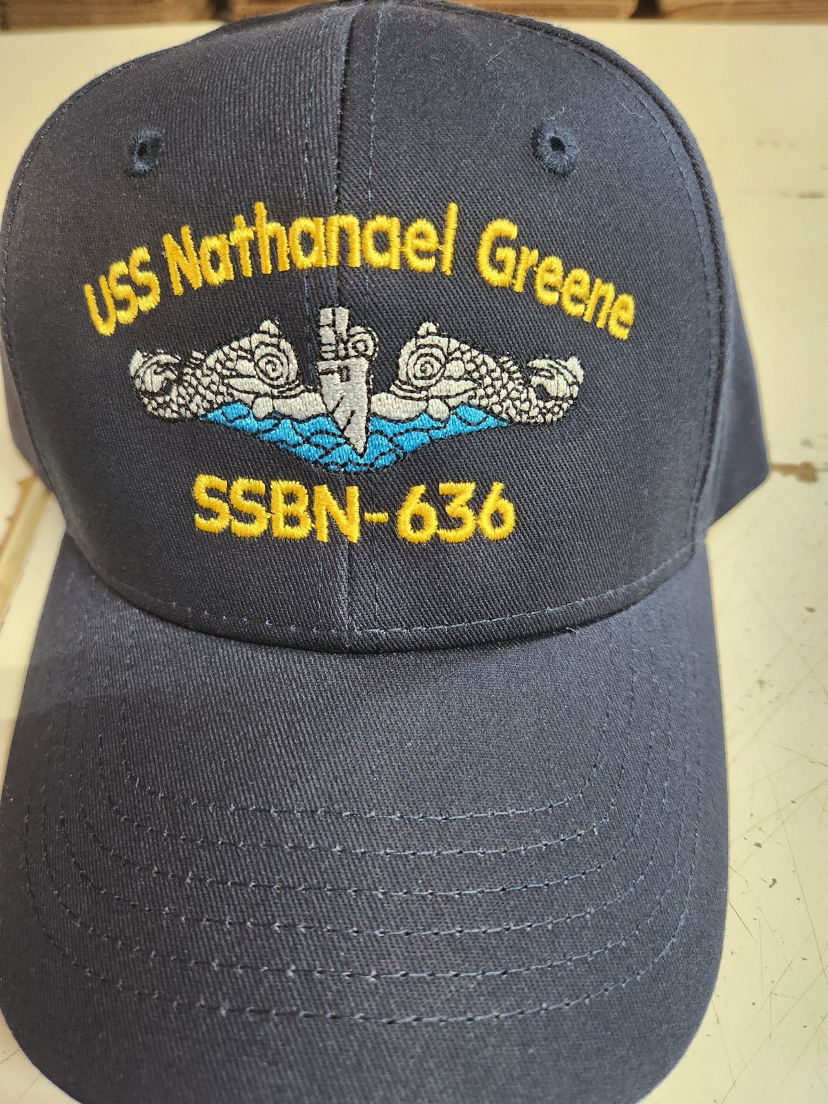 USS Nathanael Greene SSBN-636 Ball Cap Submarine Dolphins FBM Veteran Navy Hat