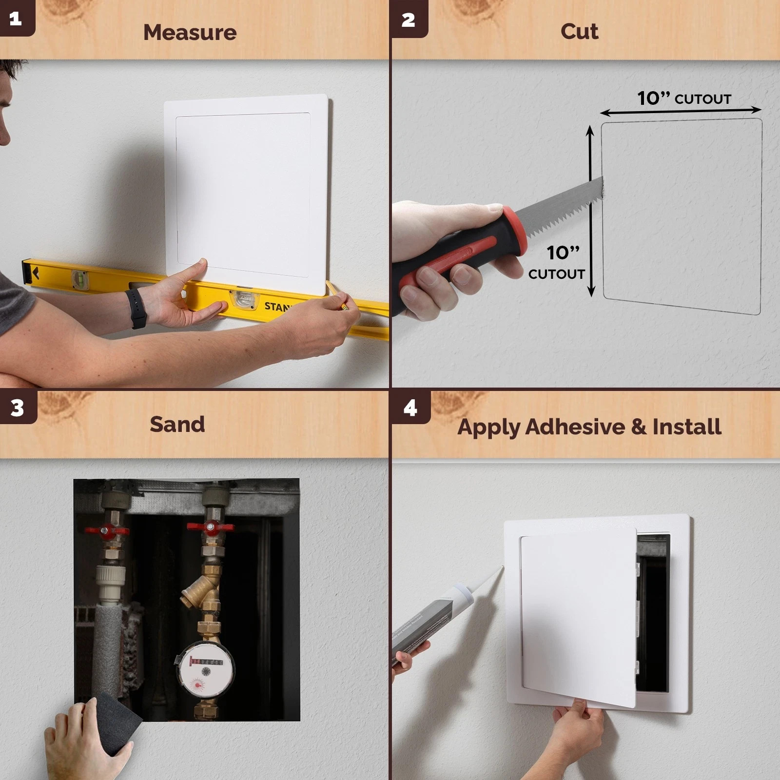BOZZON 10x10 Access Panel with Door for Drywall & Ceiling