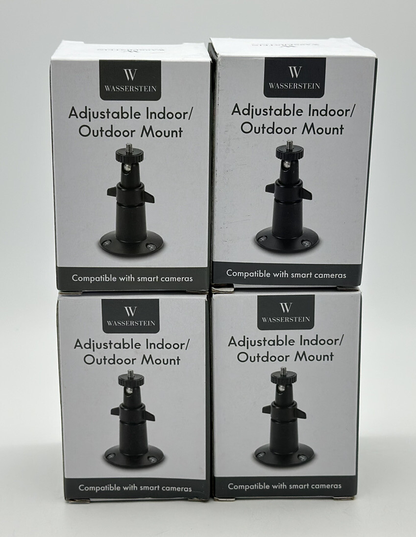 Set of 4 Wasserstein Indoor/Outdoor 360 Degree Camera Mount Black Metal NEW NIB