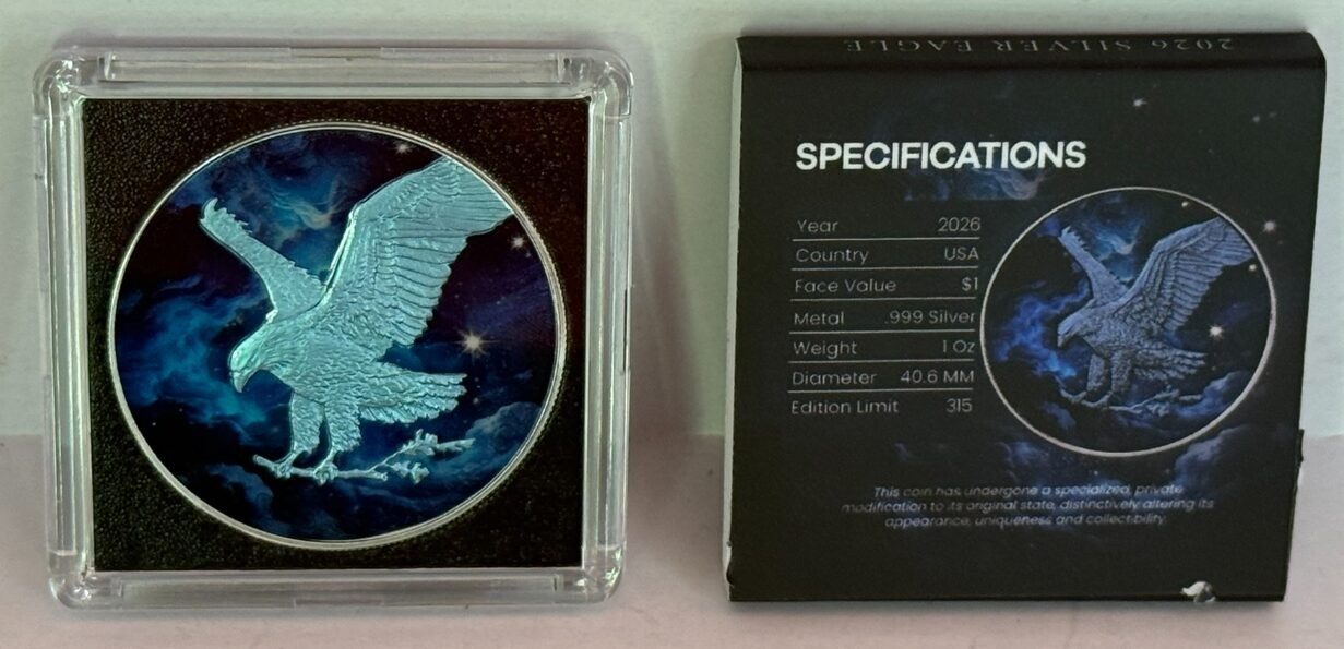 2026 U.S. Eagle Blue Moon Edition 1 oz Silver Colorized Art Coin