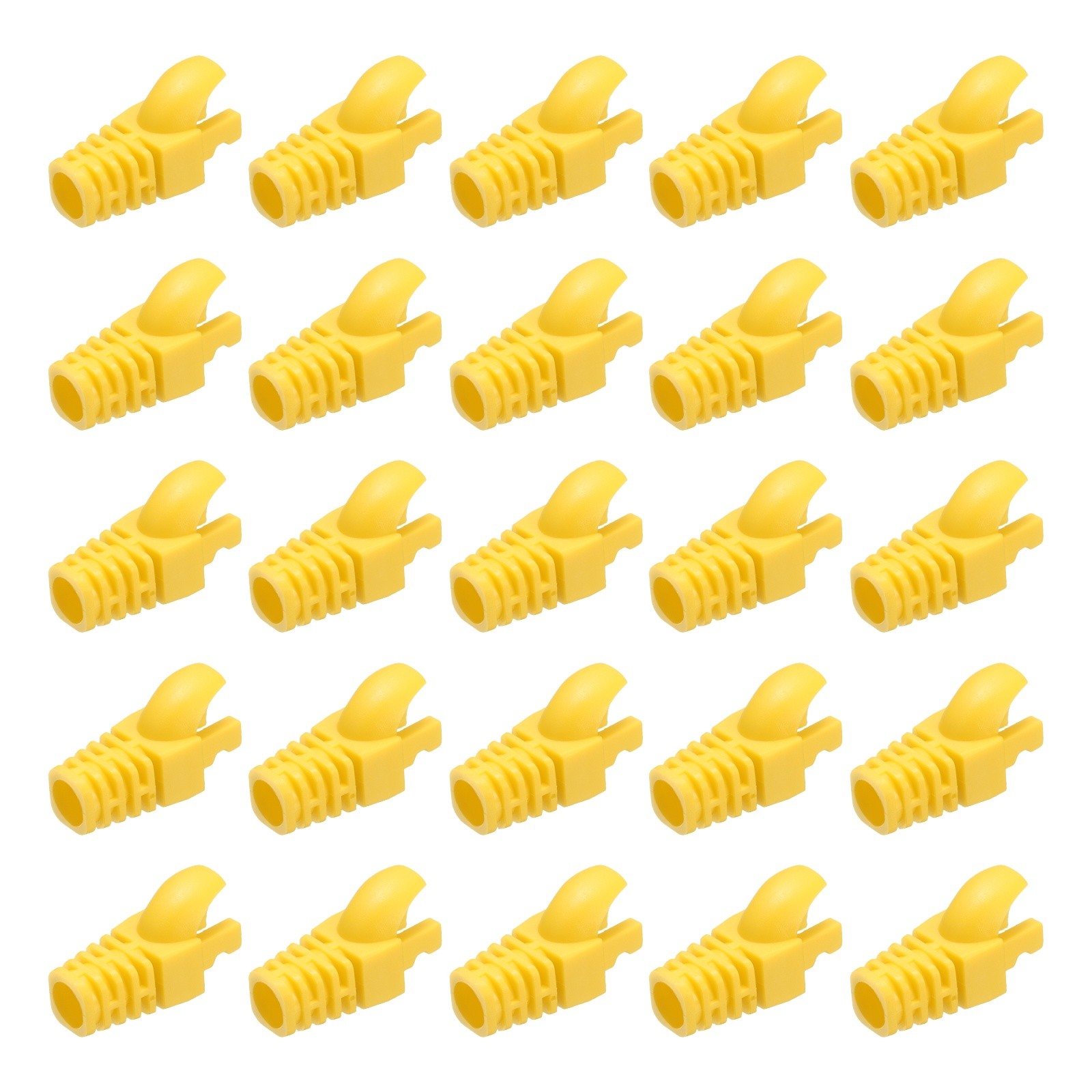 200Pcs RJ45 Plug Connector Cover Cat5 Cat5E Cat6 Cat7 Wire Guard Sleeves, Yellow