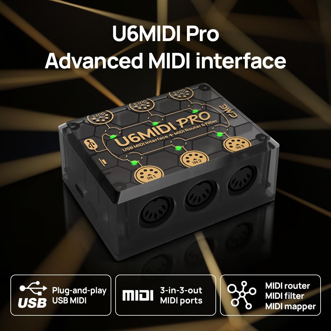 CME U6MIDI Pro 3-in-3-out MIDI Interface