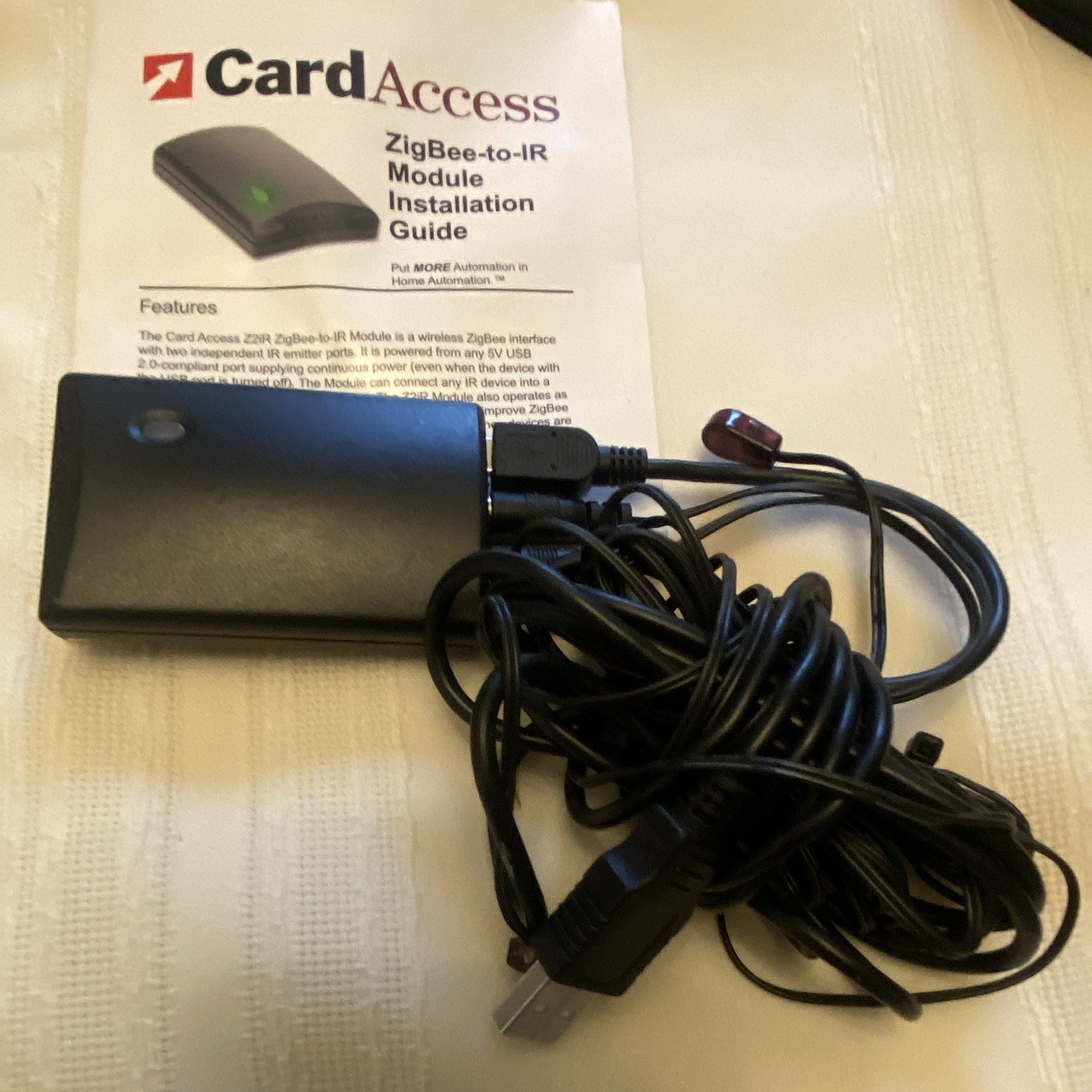 CardAccess ZigBee-to-IR Module w/ Cables & Installation Guide, Infrared Output