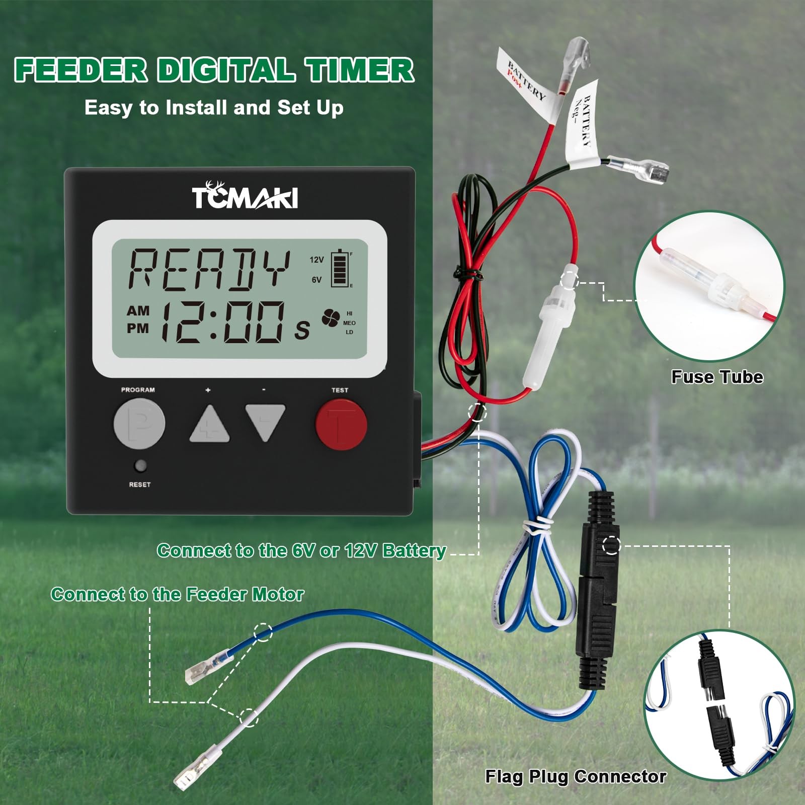 Digital Timer Deer Feeder Timer 6V 12V Digital Timer for Deer Goat Feeder Kit 8