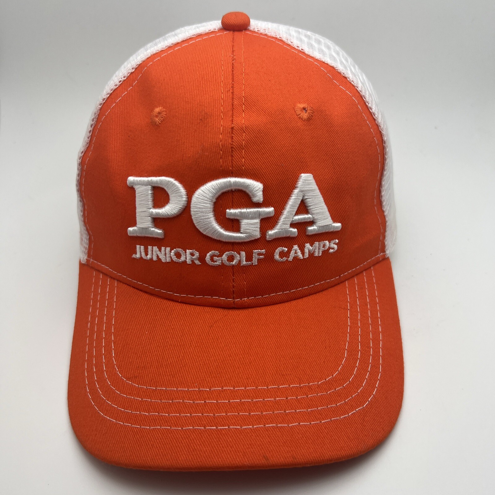PGA JUNIOR GOLF CAMPS ORANGE Trucker Meshback SnapBack GR45