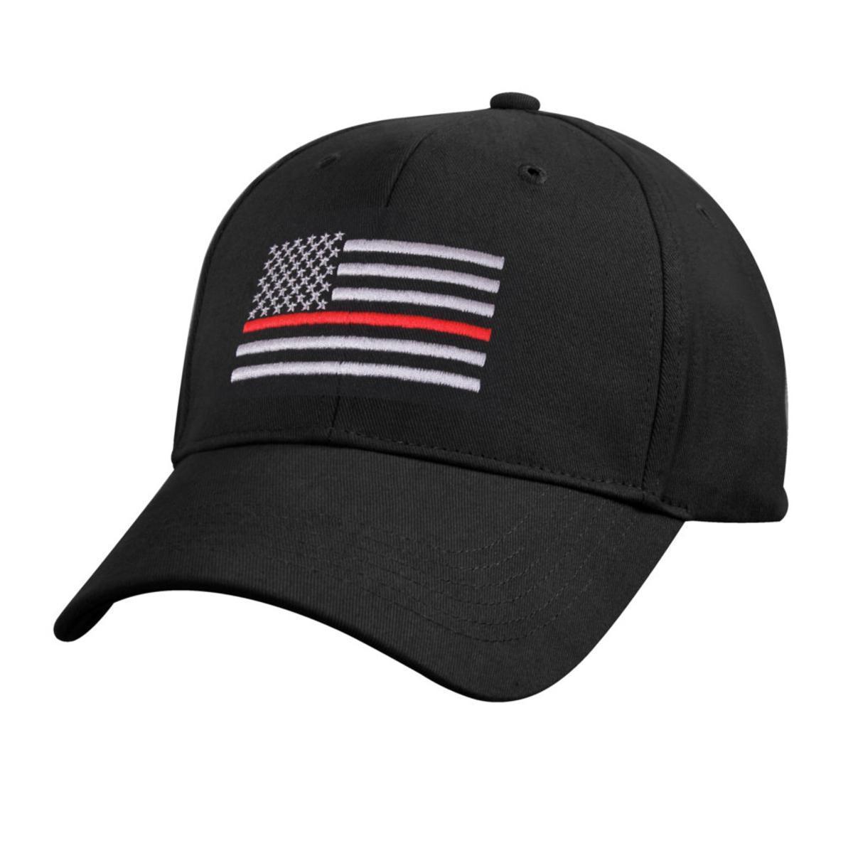 NEW! Thin Red Line Hat Cap Fire Lives Matter Black Red One Size Men Adult