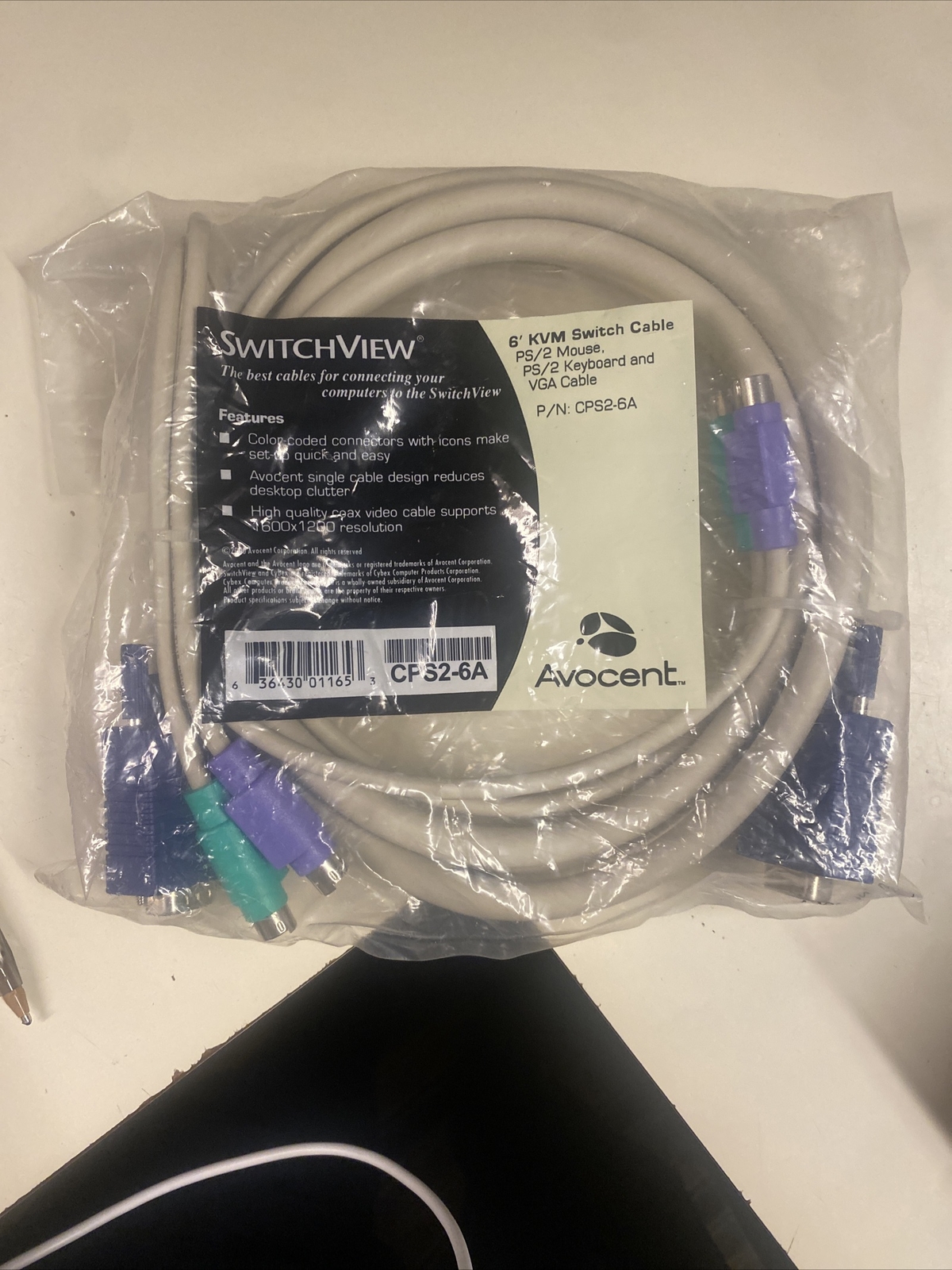 6 Ft 3-in-1 KVM Switch Cable w/ Male PS/2 Keyboard Mouse & VGA Male to FemaleNEW